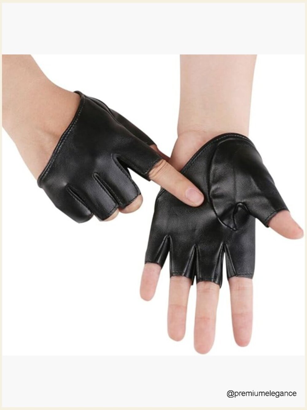 Women Half Finger PU Leather Gloves - Five Finger Dancing Cosplay Punk Gloves